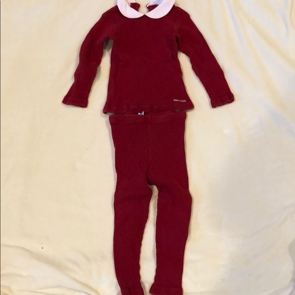 Pappa & Ciccia red knit top and pants 24 months - Picture 1 of 10